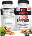 Eye Health Supplements for Adult - Wspiera i Chroni Eye Health z witaminą A, luteiną, tauryną, korzeniem turmerowym, ekstraktem z nasion winogron i cieśniną mleczną - Vision Defense 60 Ct