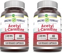 Amazing Supples Acetyl L- Carnitine 1500 Mg Per Serving Veggie Capsules Supplement Equipment 124; Non-GMO Equipment 124; Gluten Free Equipment 124; Made in USA Equipment 124; Nadaje się dla wegetarian (120 Count) Equipment 124; Opakowanie 2