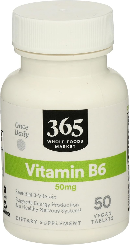 365 Przez cały rynek żywności, Witamina B6 50Mg, 50 Hrabia