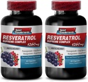 Resveratrol Supreme 1200mg Maksymalna moc Plus 1200 Red Wine Supplements, resweratrol Suplement czerwone wino, resweratrol przeciwutleniacz, czerwony Wine Extract z resweratrol, czerwony Wine Grape Seed 2 Butelki