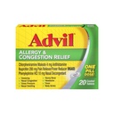Advil Alergy and Congestion Relief Tablets, Pain Reliever, Fever Reducer and Alergy Relief with Ibuprofen, Fenylephrine HCl and Chlorfeniramine Maleate 4 mg - 20 Tabletki powlekane