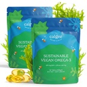 Calgee Vegan Omega 3- 450mg DHA & EPA Acids Fatty - Sustainable Algae Oil - Plant- Based Fish Oil Alternative - Carrageenan- Free Softgels (120 Ct)