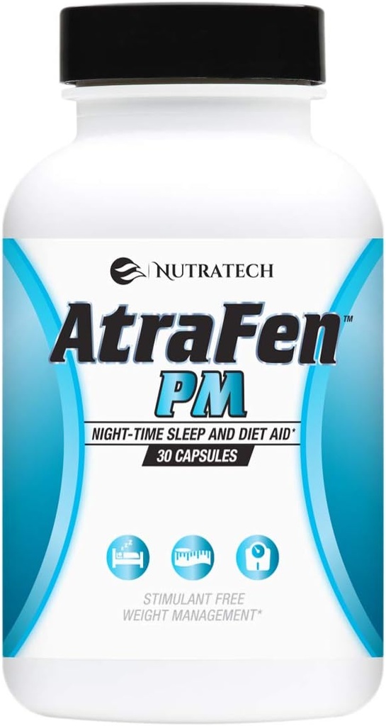 Atrafen PM - Nighttime Diet Pill, Appetite Suppressant, i Sleep Aid. Boost Metabolity, Burn Fat, i Curb Late Night Crachets.