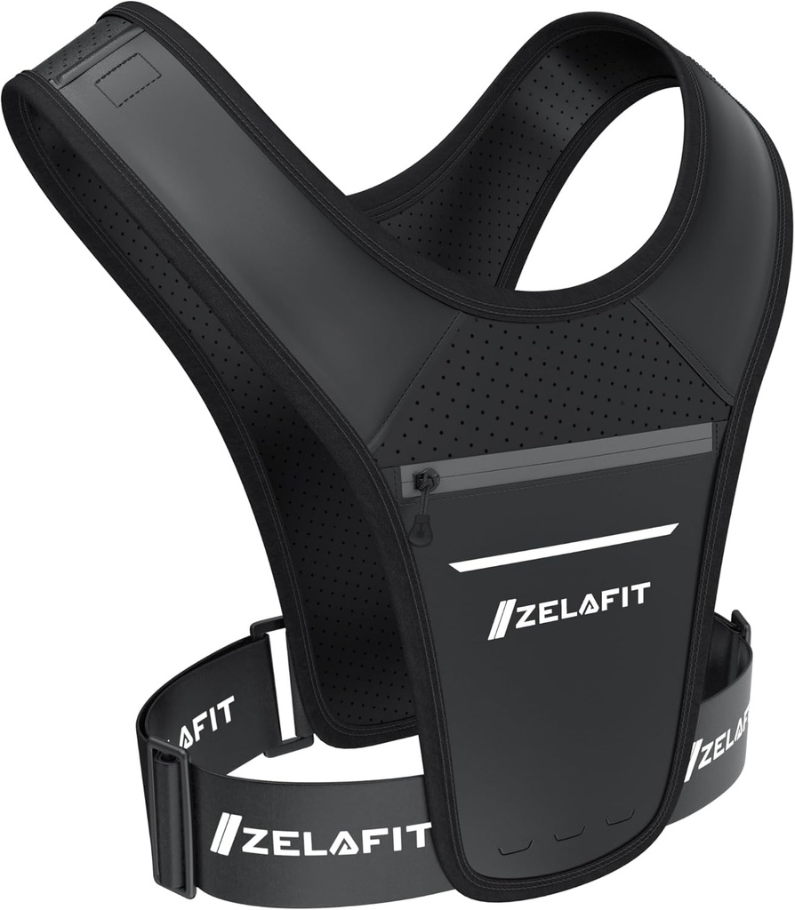 ZelaFit ™ Kamizelka do biegania dla kobiet i mężczyzn Uchwyt do telefonu - Idealny do biegania biegów, Akcesoria do biegania, Uruchamianie Essentialów - Lekki uchwyt do jazdy w klatce piersiowej