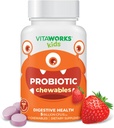 Dzieci Probiotyk 5 Miliard CFU Acidophilus Mieszanka z prebiotykiem Fiber Chewable Tablets - Berry Flavor - Vegan - Nut Free - Suplement diety - Probiotyki dla zdrowia spożywczego - 60 Chewables