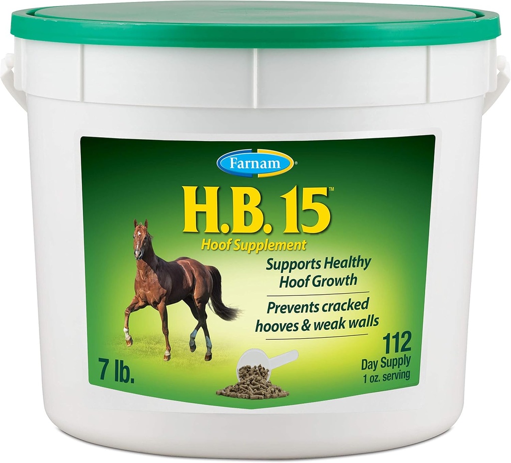 Farnam HB 15 Hoof Supplement, Supports Healthy hoof growth 7 Pound, 112 Day Supply