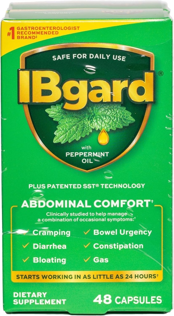 IBgard Gut Supplement Health, Peppermint Oil Capsules for Abdominal Comfort, 96 Kapsułki