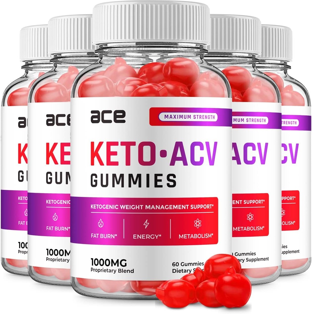 (5 opakowań) Ace Keto ACCV Gummies - Advanced Formula Ace Keto Plus ACCV Gummies Apple Cider Ace Octan Ace ACV, Zarządzanie wagą, Dietetyczne suplementy opinie mężczyzn (300 Gummies)