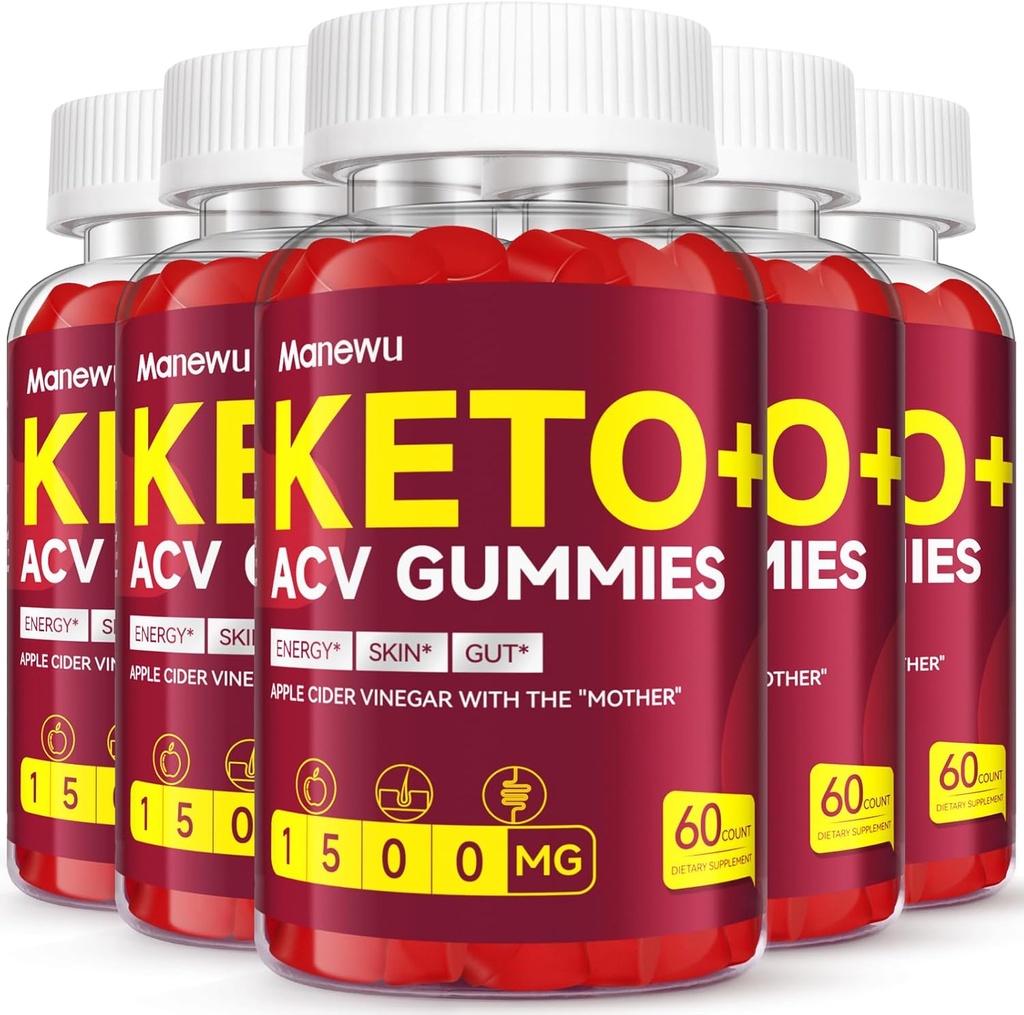 Keto ACV Gummies - 1500mg Jabłko Cydr Ocet z Matką - Wegan, Non-GMO, Organiczny Jabłkowy Cydr Gummeje dla Kobiet, Detox & Cleanse, 5 Pack