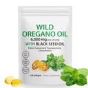 Oil of Oregano Softgels, Oregano Oil Capsules Organic, 2- in-1 6000mg Oil of Oregano with Black Seed Oil 200mg, Oregano Oil with Black Seed Oil Softgels, 120 Softgel Capsules
