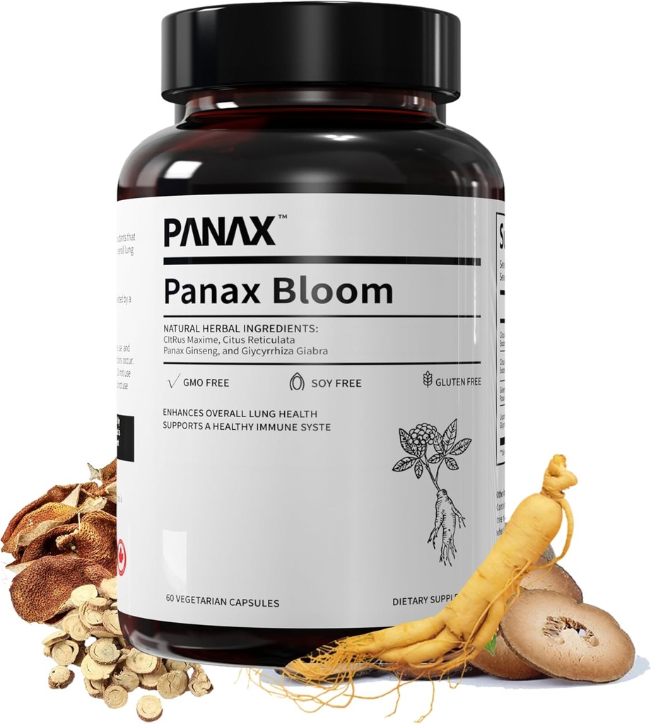 Naturalne składniki ziołowe Kapsułki 124; Wzmocnienie Ogólnego Lung Health, Wsparcie A Zdrowy System Immue 124; Ginseng, Citri Maxima, Citri Reticulata, & Liquorice Budapeszt 124; 60 Kapsułki wegetariańskie