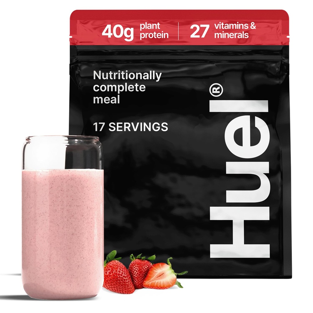 Huel Black Edition Xi124; Truskawka Shortcake 40g Wegan Protein Powder Xi124; Żywotnie Kompletny posiłek Xi124; 27 Witaminy i minerały, Gluten Free Xi124; 17 Sług Xi124; Scoop nie jest wliczony w celu zmniejszenia tworzyw sztucznych