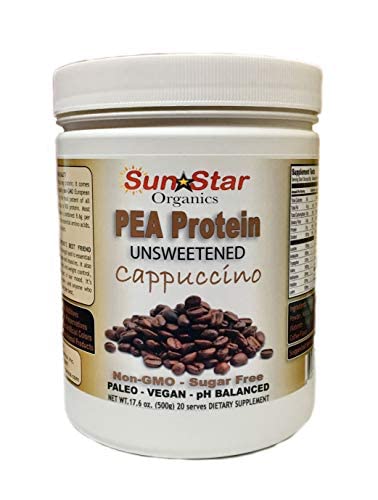 Proszek z białka grochu - niesłodzony - Cappuccino z proszkiem do kawy i ekstraktem waniliowym, Soy Free, Non-GMO 17.6 oz