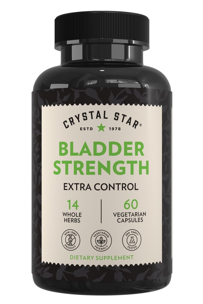 Crystal Star Bladder Siła (60 Kapsułki) - Ziołowy Trakt Ziołowy i Dodatkowa Siła Bladder Control Supplement, ekstrakt żurawinowy, Ekstrakt z nasion dyni, Plantan i Dziki Jam Root, Non-GMO