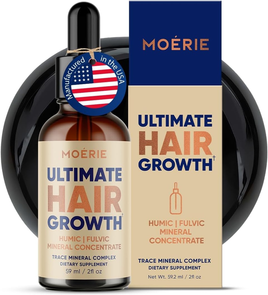Moerie Fulvic Acid & Humic Acid Trace Mineral Drops - 77 Trace Minerals, 18 Amino Acids, 5 Vitamins - Fulvic Humic Mineral Blend - Liquid Minerals Supplements - 2fl oz