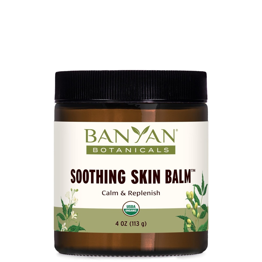 Banyan Botanicals Soothing Skin Balm - Organic Ziołowy Pielęgnacja skóry Salve z Neem Leaf i Vetiver - Chłodzenie i Soothing Balm for Natural Skin Health - 4 oz - Non GMO Sustainable Sourced Petroleum Free