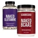 NAKED Cherry Lime BCAA 34 Sewings + Pure L- Glutamine 240 Kapsułki Bundle: Non-GMO, Gluten Free, Odzysk mięśni, nic sztuczny