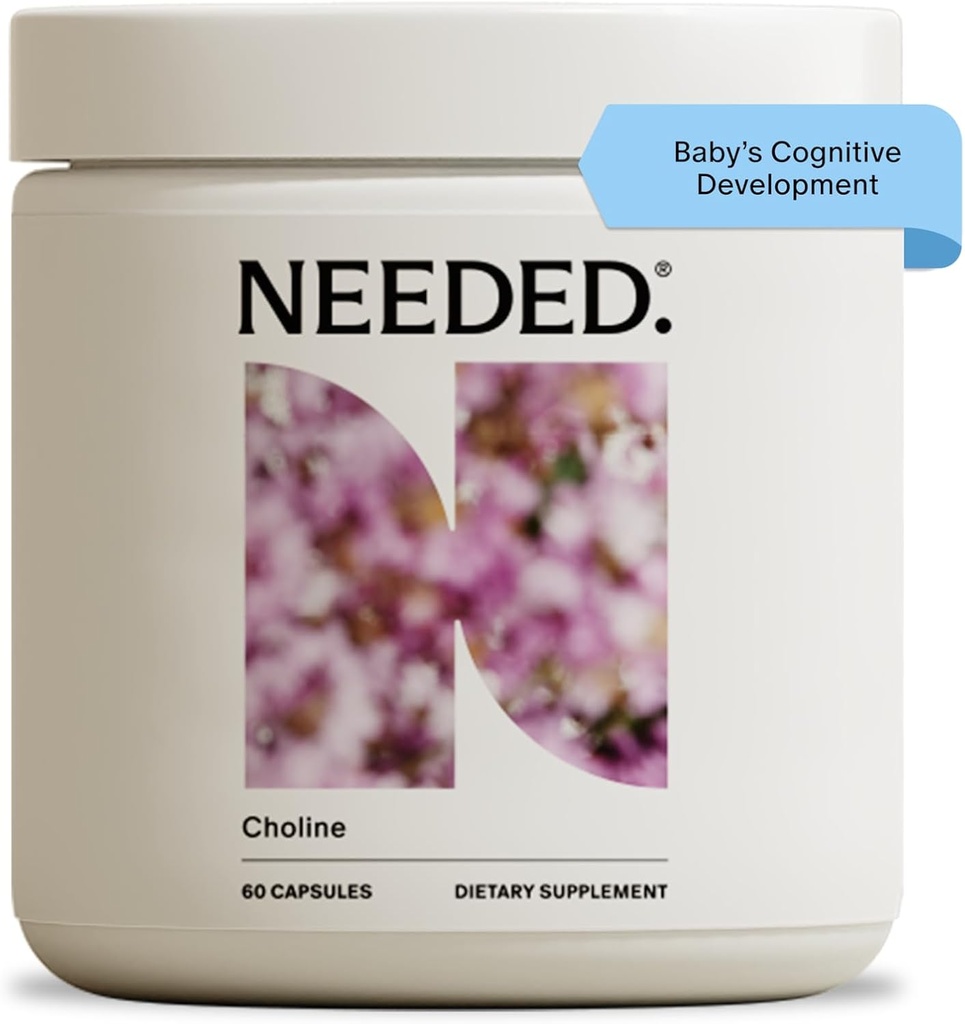 Potrzebowałem. Prenatal Choline for Cognitive Development - Suplement Choliny pomaga Baby Brain Development - Wspomaga zdrową ciążę i metabolizm - Trzecia strona Tested - 60 Kapsułki