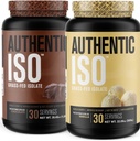 Jacked Factory Autentic ISO Grass Fed Whey Protein Isolate Powder - Niskie węglowodany, Non-GMO Muscle Building Protein w / No Fillers (Czekolada, 30sv) & (Vanilla, 30sv)