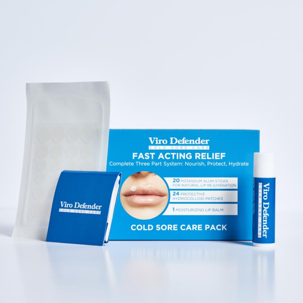 Hydrokoloid & Alum Stone Sore Care Pack jest pierwszym - of-its-Kind, Revolutionary Three-Part Treatment, Łączenie Hydrokoloid Patches, Alum Stone, & Balon Lip, aby złagodzić swój zimny ból