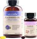 NatureWise Organic Flaxseed Oil Max 720mg ALA ASTI 124; Najwyższa potencja Flax Oil Omega 3 Czosnek bezogonowe Softgels 1500mg Wsparcie dla zębów i układu immunologicznego Zdrowie