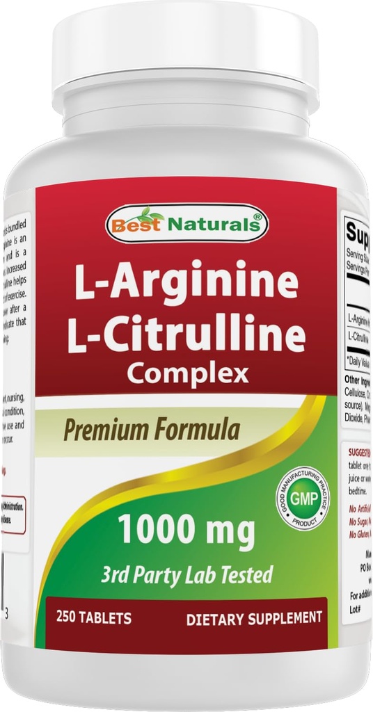 Best Naturals L- Arginine L- Citruline Complex Tablets, 250 Count