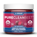 PureClean Beet Premium Sok z buraków w proszku - 100% Organic Nitric Support for Clinically- Proven 3X Greater Circulation, Endurance & Energy - Proudly Cold- Pressed, Eco Friendly, USA - 30 Służenie