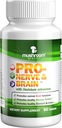 PRO- Nerve & Brain Description 124; All- Natural Herbal Supplement for Memory, System nerwowy, Stomach, Colon, Trakt pokarmowy, Klinicznie studiowane Mushroom Extract z grzybów Lwa, Wegan, Non-GMO, USA Made, 60 tabletek