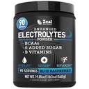 Zeal Naturals Electrolyte Powder Recovery Drink (90 Słupki 124; Błękitna Malina) w 0 Cukier + BCAA + B- Witaminy Suplement Elektrolitu w Potasu Cynk & Magnez do Hydracji - Keto Electrolytes