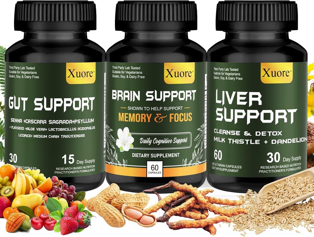 Wątroba Renew Cleanse Detox, Naprawa i Wsparcie Gut i Colon Support - Advanced Gut Cleanse Detox Brain Nootropic Brain Supplement for Men & Women Detox All in one supment.