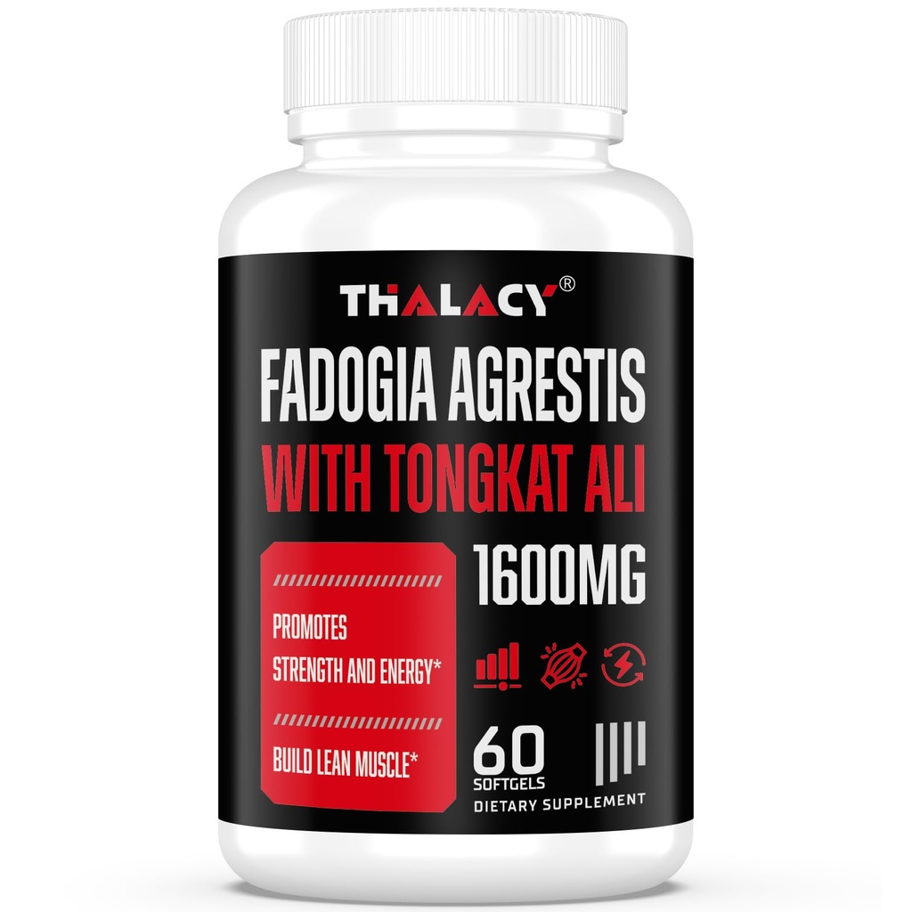 1600mg Fadogia Agrestis Tongkat Ali Supplement, Fadogia Agrestis Extract for Men with Ashwagandha - Maksymalna moc, 60 Softgels