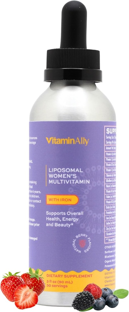 Damskie Liposomalne Dropy Liposomalne Liposomalne Liposomalne Liposomy Liposomalne z Żelaza 124; 30 Day Supply 124; 3 FL Oz 124; Non-GMO 124; Gluten Free 124; Wsparcie ogólnego zdrowia, Energii i Piękności