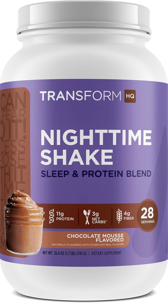 TransformHQ Nighttime Shake, Sleep + Mieszanka proteinowa, 28 Służenia, Czekoladowy Mus Flavor