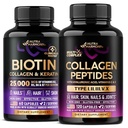 NUTRAHARMONY Biotin, Keratyna i kapsułki kolagenowe