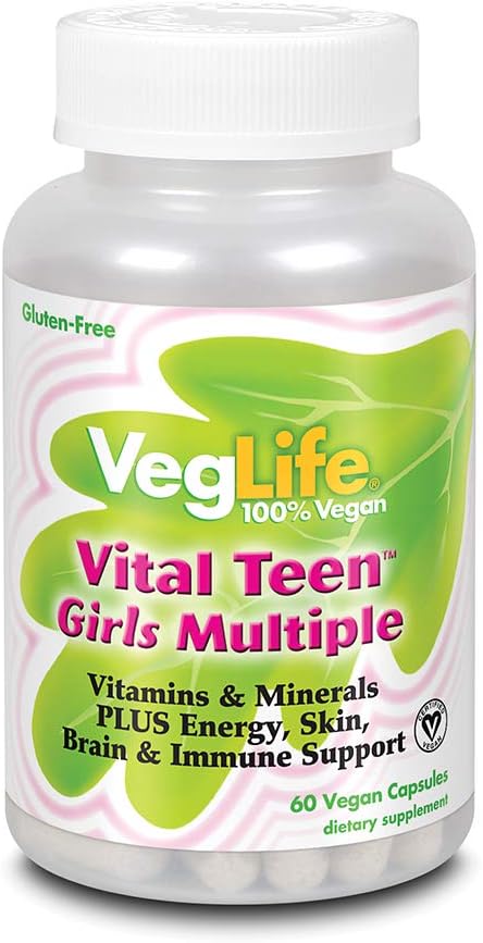 VegeLife Vital Teen Girls Multiple Veg Cap, 60 Count