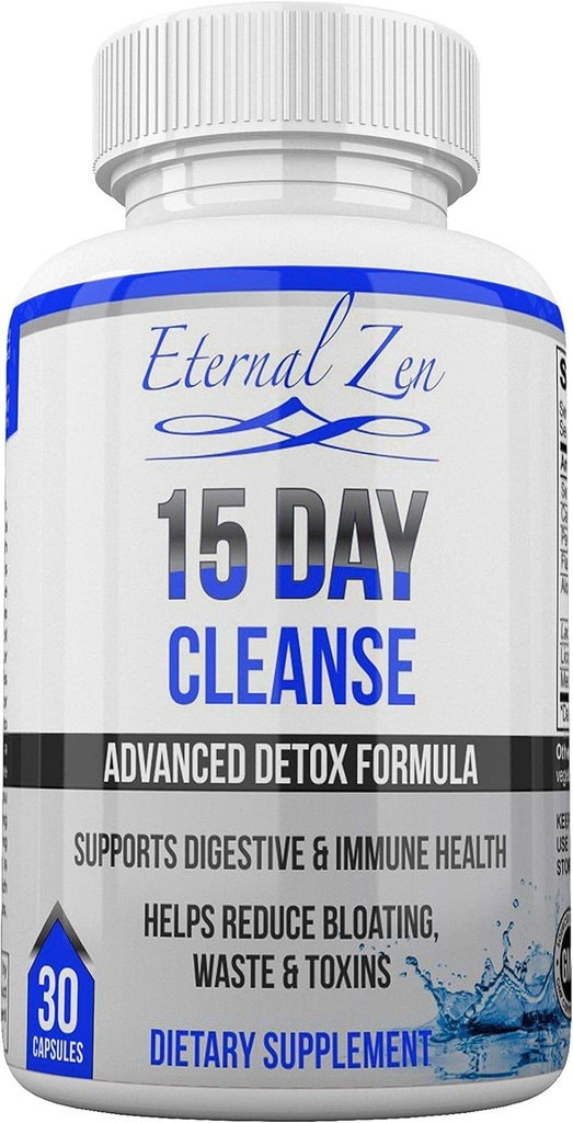 Eternal Zen 15 dzień Colon Cleanser Detox z dodatkową siłą Herbs, Senna jest szybko działające naturalne Laxative dla zaparcia Relief - Całe ciało Cleanse - 30 Kapsułki