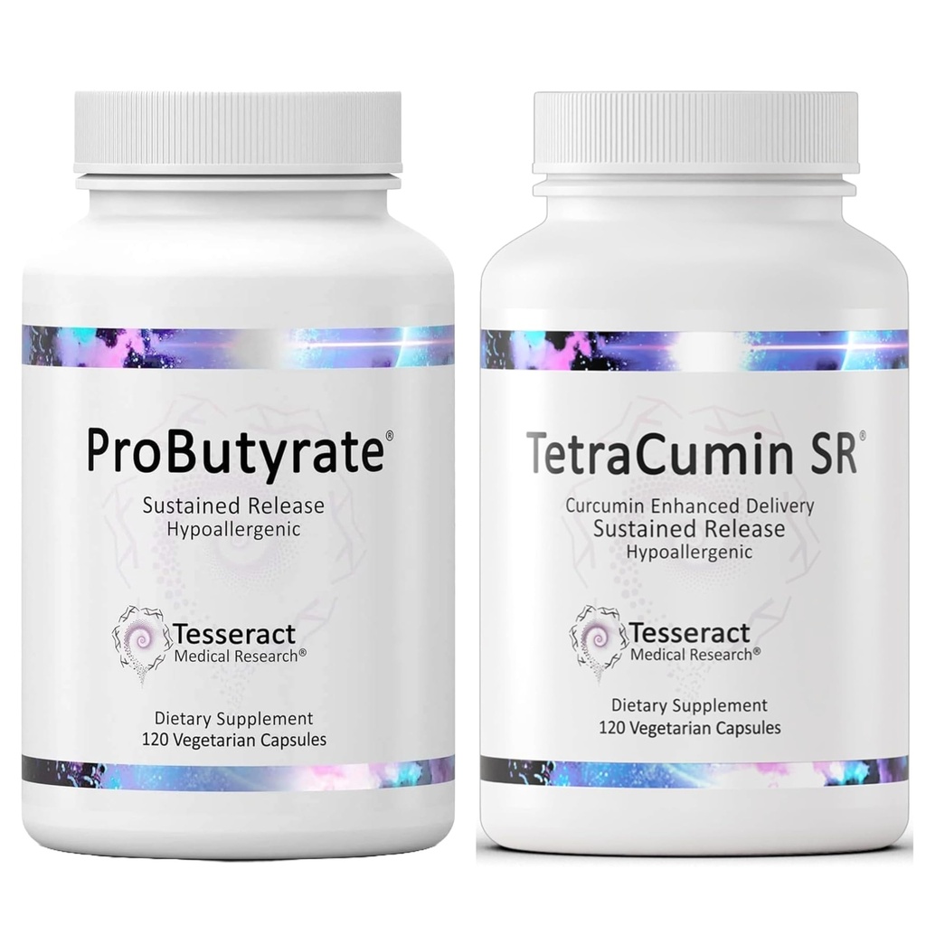 Tesseract Medical Research ProButyrate Gut Health Supplement, Butyric Acid Complex & TetraCumin SR Joint Supplement Supplement, Trwałe wydanie