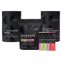 Sport Badania L- glutamina (1.1 lbs), bezcukrowy naturalnie pachnący wodór Electrolytes 16x Pakiety odmiany i jednowodny kreatora (1.1 lbs)