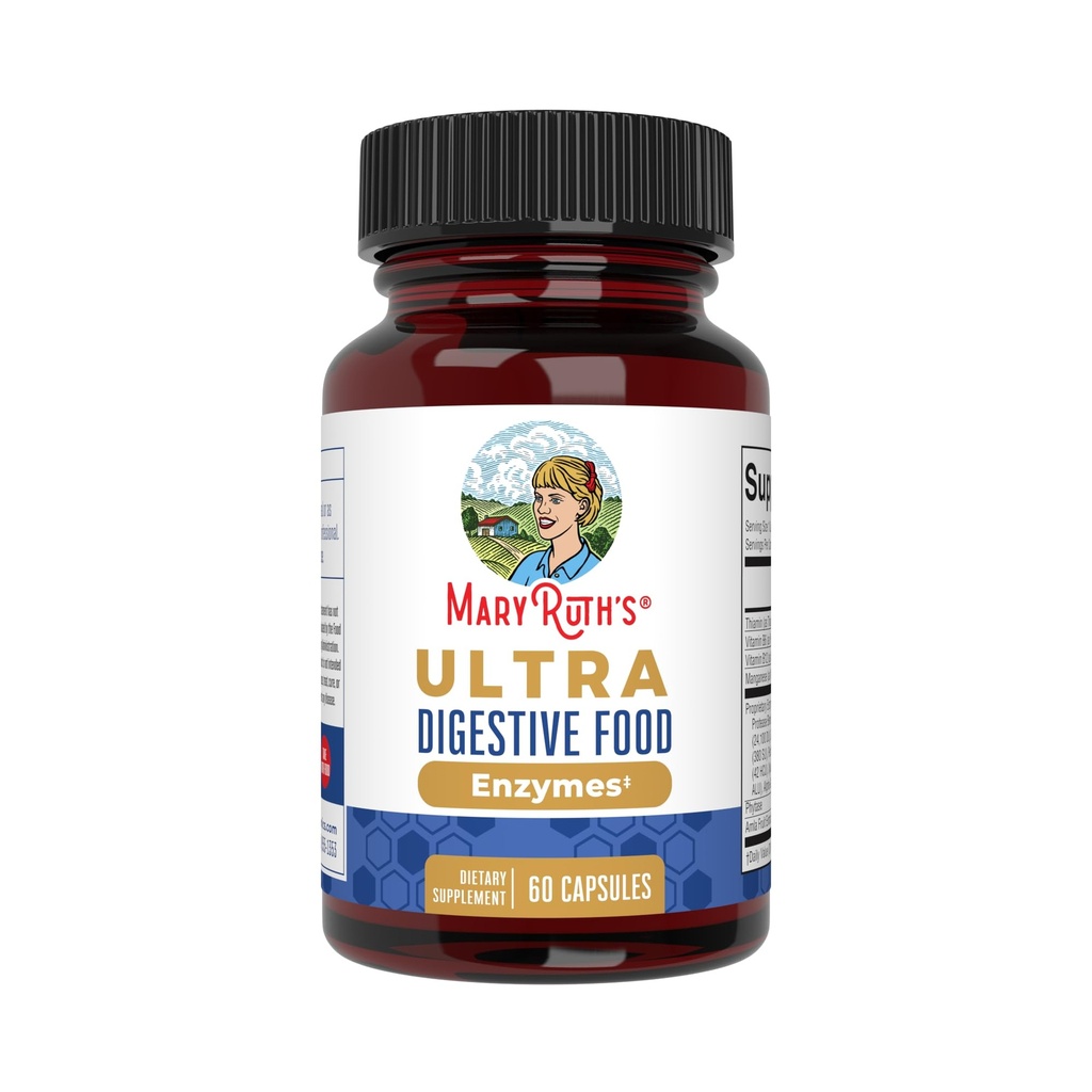 MaryRuth Organics Ultra Digestive Enzymes Kapsułki 124; Do 2 Miesiące dostaw 124; Suplement dla Gut Health Support 124; Przeżywanie i wsparcie immunologiczne z Amylase Support 124; Lipaza i Lactaza 124; Wegan Support 124; 60 Count