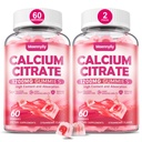 Gummies cytrynian wapnia 1200 mg dla dorosłych: Ultimate Absorption Calcium Supplement for Women & Men - Easy to Digest, Vegan, Non-GMO, Gluten Free - Natural Strawberry Flavor