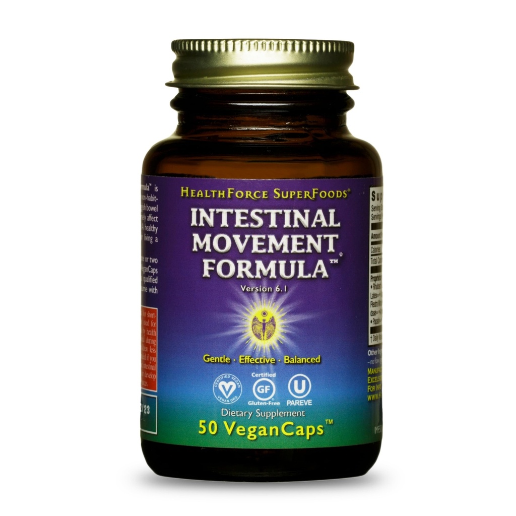 HEALLTHFORCE SUPERFOODS Formuła ruchu jelitowego - Naturalne Laxative Wspiera Regularność jelit - All- Natural Digestion Supplement to Support Zaparcia - Gluten- Free & Vegan - 50 Czapki