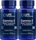 Rozszerzenie życia Gamma E Mieszane Tokoferole i Tokotrienole 60 Softgels (Opakowanie po 2)