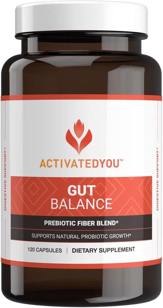 ACTIVATEDYO Gut Balance Prebiotic Fiber Blend- Pomaga Regulate & Wsparcie Digestive Health & Promowanie trwałej energii, Mężczyźni i Prebiotyki Kobiet dla Gut Health - (120 Kapsułki)