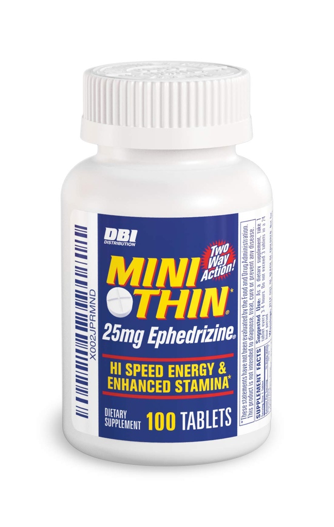 Mini Thin - Two-Way - Kapsułki energetyczne z kofeiną i efedryzyną - 100 Kapsułki