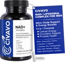 NAD + Suplement dla mężczyzn 1000mg, NAD + z Resveratrol, CoQ10, L-Citrulline & Maca Root - Energia komórkowa, Zdrowe wsparcie starzenia, Przeciwutleniacz, Nitric tlenek Prostate Health for Men - 60 Kapsułki
