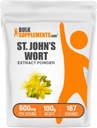 BulkSupplements.com St. John 's Wort Extract - St. Johns Wort Supplement, Herbal Supplement for Mood - Vegan & Gluten Free, 600mg per Serving, 100g (3.5 oz) (opakowanie po 1)