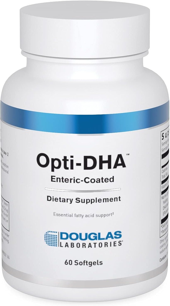 Douglas Laboratories Opti- DHA Enteric- Coated Acids 124; Esential Omega- 3 Acids Fatty for Cardioviral Health Acids 124; 60 kapsułki