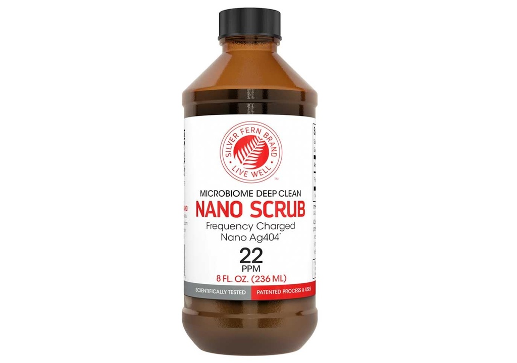 Nano Scrub by Silver Fern Brand - 1 Butelka - 48 Służenia - Częstotliwość Aktywowana Nano Ag4O4 - Płyn
