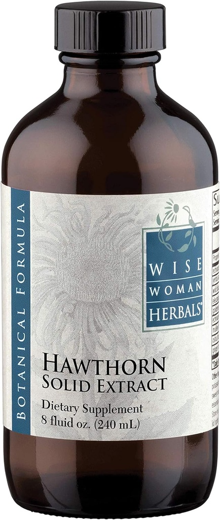 Wise Woman Herbals Hawthorn Berry Solid Extract 4: 1, Alkohol-Free Extra Siła, Promotes Healthy Circulation, Antyoksydant Protection, Herbal Cardioviral Support, 8 Fl Oz